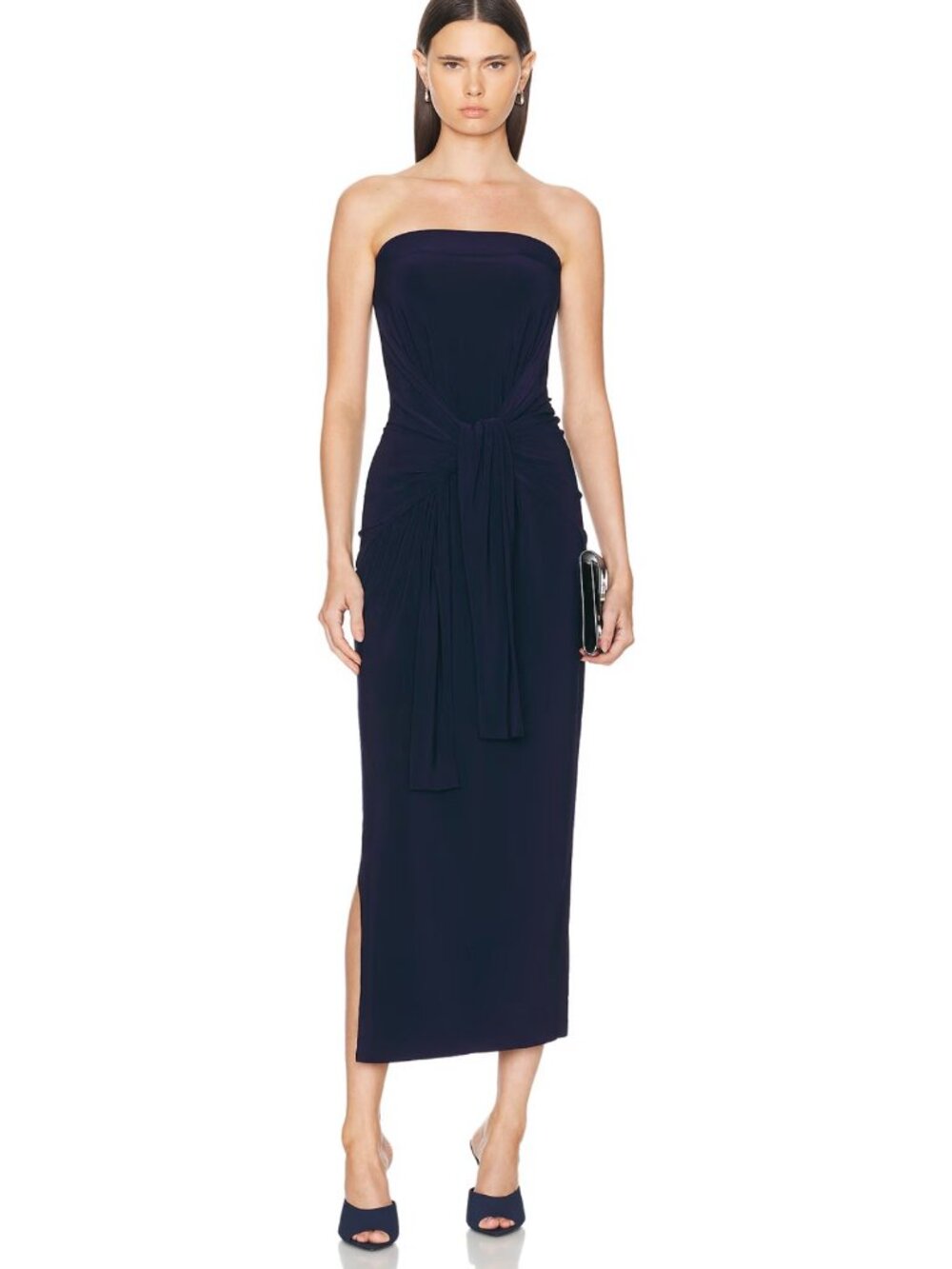 NORMA KAMALI Strapless All in One Side Slit Gown (SMALL)